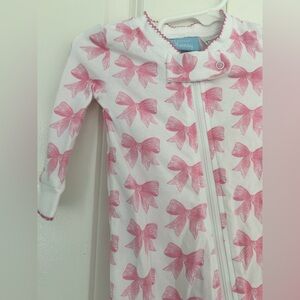 Pink Bow Kids One Piece Footie